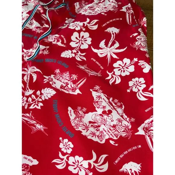Mens Walt Disney World Shorts Red Trader Mick's Surf Hawaiian Board Shorts‎ M - Picture 3 of 7